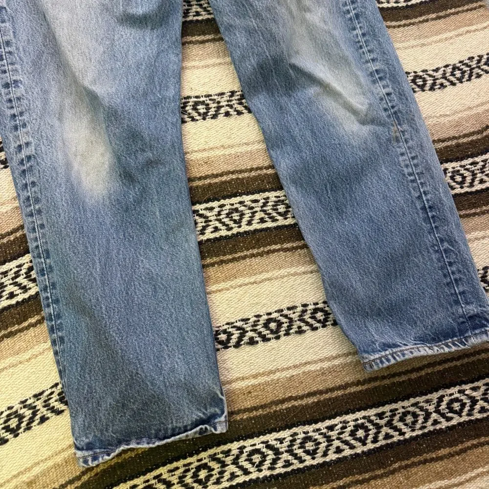 Men's Vintage 90's Levi's 501 XX Button Fly Light Wash Denim Blue Jeans 37 x 29